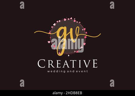 GV feminine logo. Usable for Logo for fashion,photography, wedding, beauty, business. Flat Vector Logo Design Template Element. Stock Vector