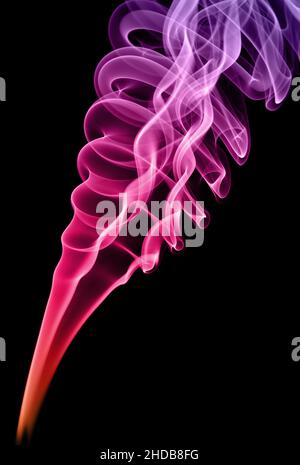 Pretty patterns made by incense smoke trails Stock Photo
