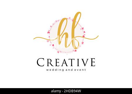 HF feminine logo. Usable for Logo for fashion,photography, wedding, beauty, business. Flat Vector Logo Design Template Element. Stock Vector