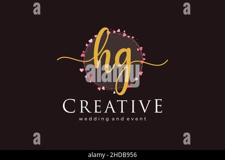 HG feminine logo. Usable for Logo for fashion,photography, wedding, beauty, business. Flat Vector Logo Design Template Element. Stock Vector