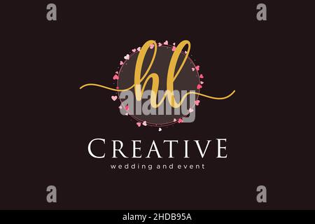 HL feminine logo. Usable for Logo for fashion,photography, wedding, beauty, business. Flat Vector Logo Design Template Element. Stock Vector