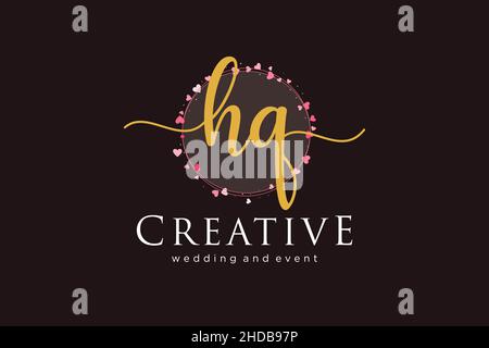 HQ feminine logo. Usable for Logo for fashion,photography, wedding, beauty, business. Flat Vector Logo Design Template Element. Stock Vector