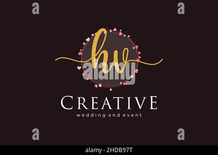 HV feminine logo. Usable for Logo for fashion,photography, wedding, beauty, business. Flat Vector Logo Design Template Element. Stock Vector