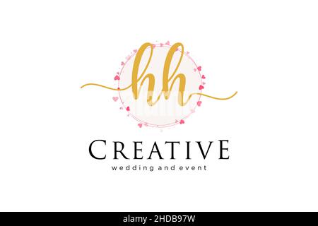 HH feminine logo. Usable for Logo for fashion,photography, wedding, beauty, business. Flat Vector Logo Design Template Element. Stock Vector