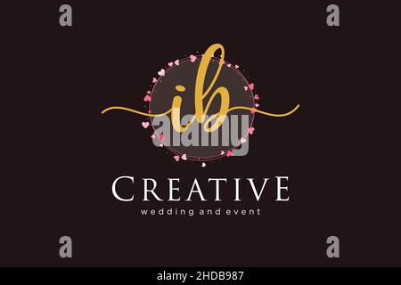 IB feminine logo. Usable for Logo for fashion,photography, wedding, beauty, business. Flat Vector Logo Design Template Element. Stock Vector
