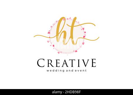 HT feminine logo. Usable for Logo for fashion,photography, wedding, beauty, business. Flat Vector Logo Design Template Element. Stock Vector