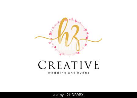 HZ feminine logo. Usable for Logo for fashion,photography, wedding, beauty, business. Flat Vector Logo Design Template Element. Stock Vector