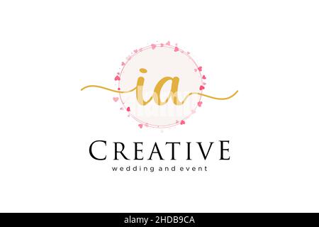 IA feminine logo. Usable for Logo for fashion,photography, wedding, beauty, business. Flat Vector Logo Design Template Element. Stock Vector