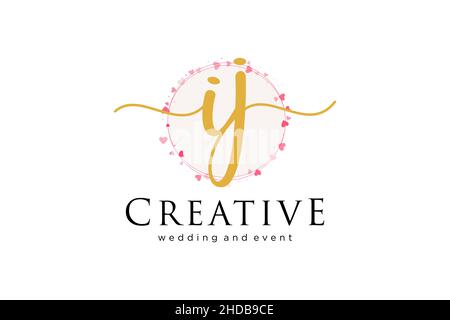 IJ feminine logo. Usable for Logo for fashion,photography, wedding, beauty, business. Flat Vector Logo Design Template Element. Stock Vector