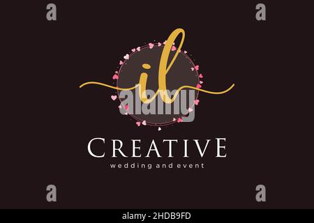 IL feminine logo. Usable for Logo for fashion,photography, wedding, beauty, business. Flat Vector Logo Design Template Element. Stock Vector