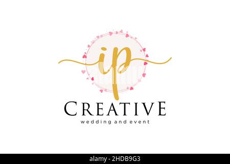 IP feminine logo. Usable for Logo for fashion,photography, wedding, beauty, business. Flat Vector Logo Design Template Element. Stock Vector