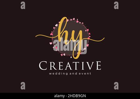 HY feminine logo. Usable for Logo for fashion,photography, wedding, beauty, business. Flat Vector Logo Design Template Element. Stock Vector