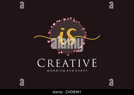 IS feminine logo. Usable for Logo for fashion,photography, wedding, beauty, business. Flat Vector Logo Design Template Element. Stock Vector