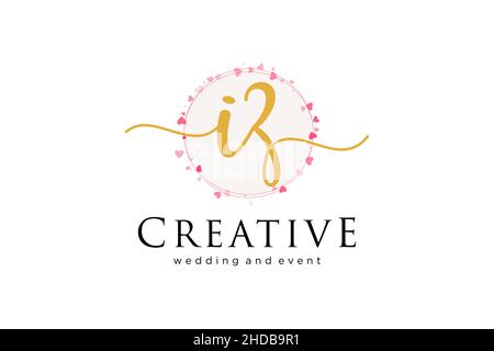 IZ feminine logo. Usable for Logo for fashion,photography, wedding, beauty, business. Flat Vector Logo Design Template Element. Stock Vector