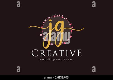 JG feminine logo. Usable for Logo for fashion,photography, wedding, beauty, business. Flat Vector Logo Design Template Element. Stock Vector
