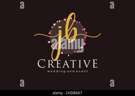 JB feminine logo. Usable for Logo for fashion,photography, wedding, beauty, business. Flat Vector Logo Design Template Element. Stock Vector
