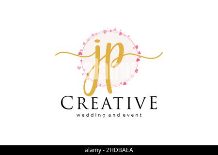 JP feminine logo. Usable for Logo for fashion,photography, wedding, beauty, business. Flat Vector Logo Design Template Element. Stock Vector