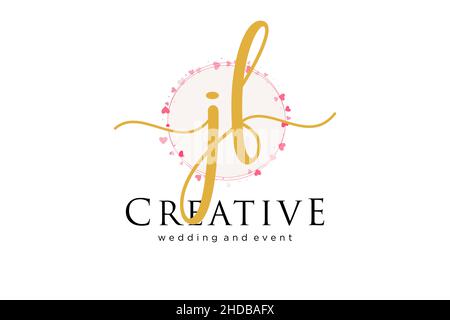 JF feminine logo. Usable for Logo for fashion,photography, wedding, beauty, business. Flat Vector Logo Design Template Element. Stock Vector