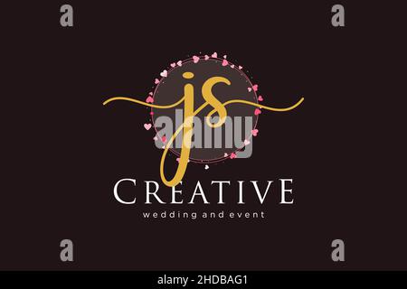 JS feminine logo. Usable for Logo for fashion,photography, wedding, beauty, business. Flat Vector Logo Design Template Element. Stock Vector