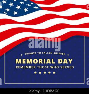 Memorial Day USA. Remember and Honor. Federal holiday in the United States. Stock Vector