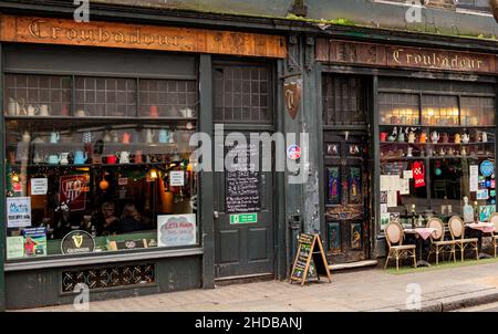 Troubadour cafe in Old Brompton Road, Kensington, London; one of the last surviving jazz cafes dating from the 1950s Stock Photo