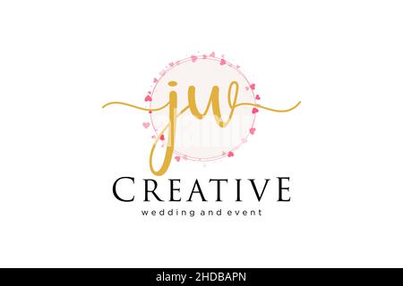 JW feminine logo. Usable for Logo for fashion,photography, wedding, beauty, business. Flat Vector Logo Design Template Element. Stock Vector