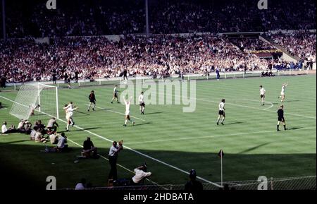 World Cup Finals 1966 Fan Amateur Photos from the stands 23rd July 1966 Querter Final England versus Argentina  England celebrate Geoff Hurst's 77th minute winner  Photo by Tony Henshaw Archive Stock Photo