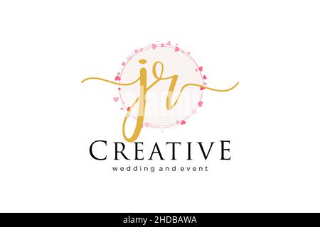 JR feminine logo. Usable for Logo for fashion,photography, wedding, beauty, business. Flat Vector Logo Design Template Element. Stock Vector