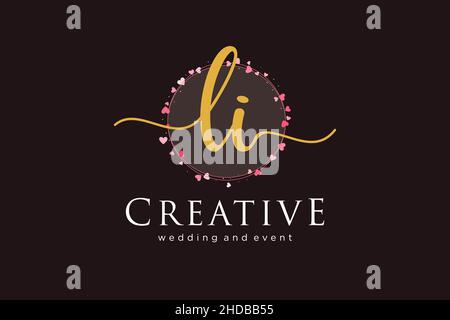 LI feminine logo. Usable for Logo for fashion,photography, wedding, beauty, business. Flat Vector Logo Design Template Element. Stock Vector