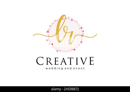LR feminine logo. Usable for Logo for fashion,photography, wedding, beauty, business. Flat Vector Logo Design Template Element. Stock Vector