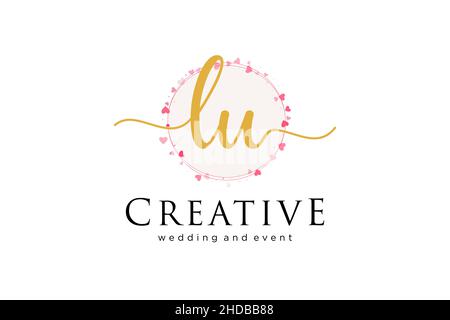 LU feminine logo. Usable for Logo for fashion,photography, wedding, beauty, business. Flat Vector Logo Design Template Element. Stock Vector
