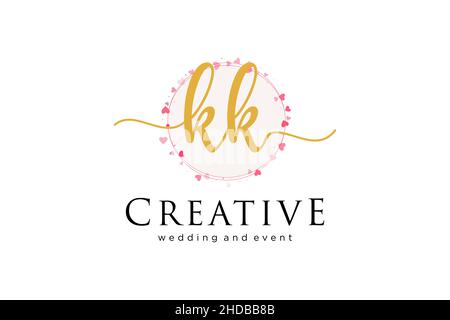 KK feminine logo. Usable for Logo for fashion,photography, wedding, beauty, business. Flat Vector Logo Design Template Element. Stock Vector