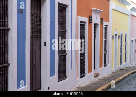 Colorful houses of San Juan, Puerto Rico Stock Photo