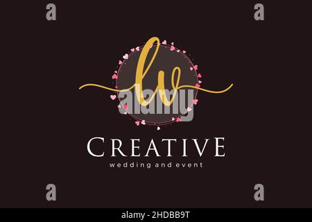 LV feminine logo. Usable for Logo for fashion,photography, wedding, beauty, business. Flat Vector Logo Design Template Element. Stock Vector