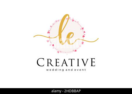 LE feminine logo. Usable for Logo for fashion,photography, wedding, beauty, business. Flat Vector Logo Design Template Element. Stock Vector