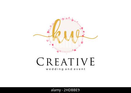 KW feminine logo. Usable for Logo for fashion,photography, wedding, beauty, business. Flat Vector Logo Design Template Element. Stock Vector