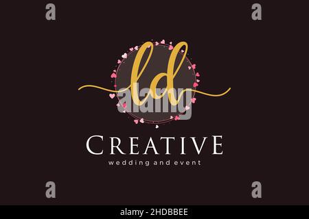 LD feminine logo. Usable for Logo for fashion,photography, wedding, beauty, business. Flat Vector Logo Design Template Element. Stock Vector