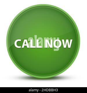 Call Now luxurious glossy green round button abstract illustration Stock Photo