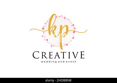 KP feminine logo. Usable for Logo for fashion,photography, wedding, beauty, business. Flat Vector Logo Design Template Element. Stock Vector