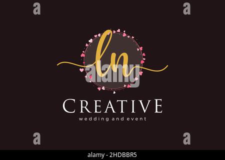 LN feminine logo. Usable for Logo for fashion,photography, wedding, beauty, business. Flat Vector Logo Design Template Element. Stock Vector