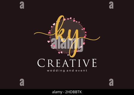 KY feminine logo. Usable for Logo for fashion,photography, wedding, beauty, business. Flat Vector Logo Design Template Element. Stock Vector