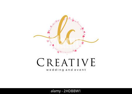 LC feminine logo. Usable for Logo for fashion,photography, wedding, beauty, business. Flat Vector Logo Design Template Element. Stock Vector
