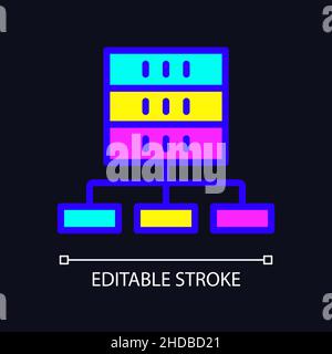 Data set technology RGB color pixel perfect icon for dark theme Stock Vector