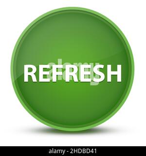 Refresh luxurious glossy green round button abstract illustration Stock Photo