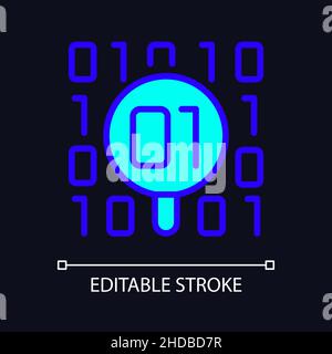 Dataset checkup RGB color pixel perfect icon for dark theme Stock Vector