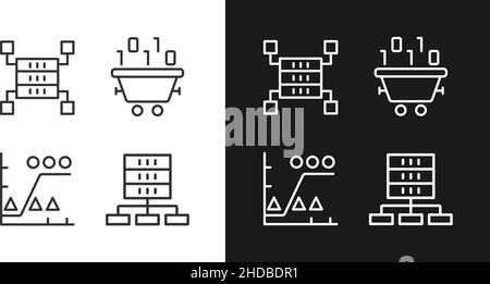 Dataset processing light and dark theme RGB color pixel perfect icons ...