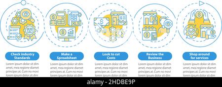 Budgeting for small business blue circle infographic template Stock Vector