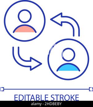 People interaction RGB color icon Stock Vector