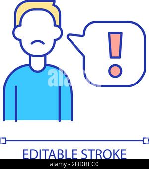 Discontent customer RGB color icon Stock Vector