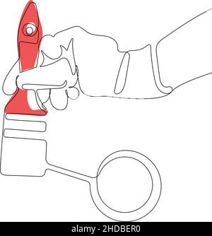 Painter wearing gloves painting wall using roller Stock Vector